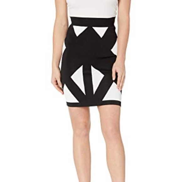 BCBGMAXAZRIA Women's Natalee Geometric Jacquard Pencil Skirt. Size Large.